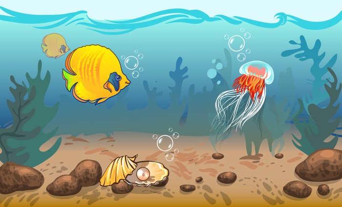 Как нарисовать морских рыбок на морском дне Как нарисовать морских рыбок на морском дне