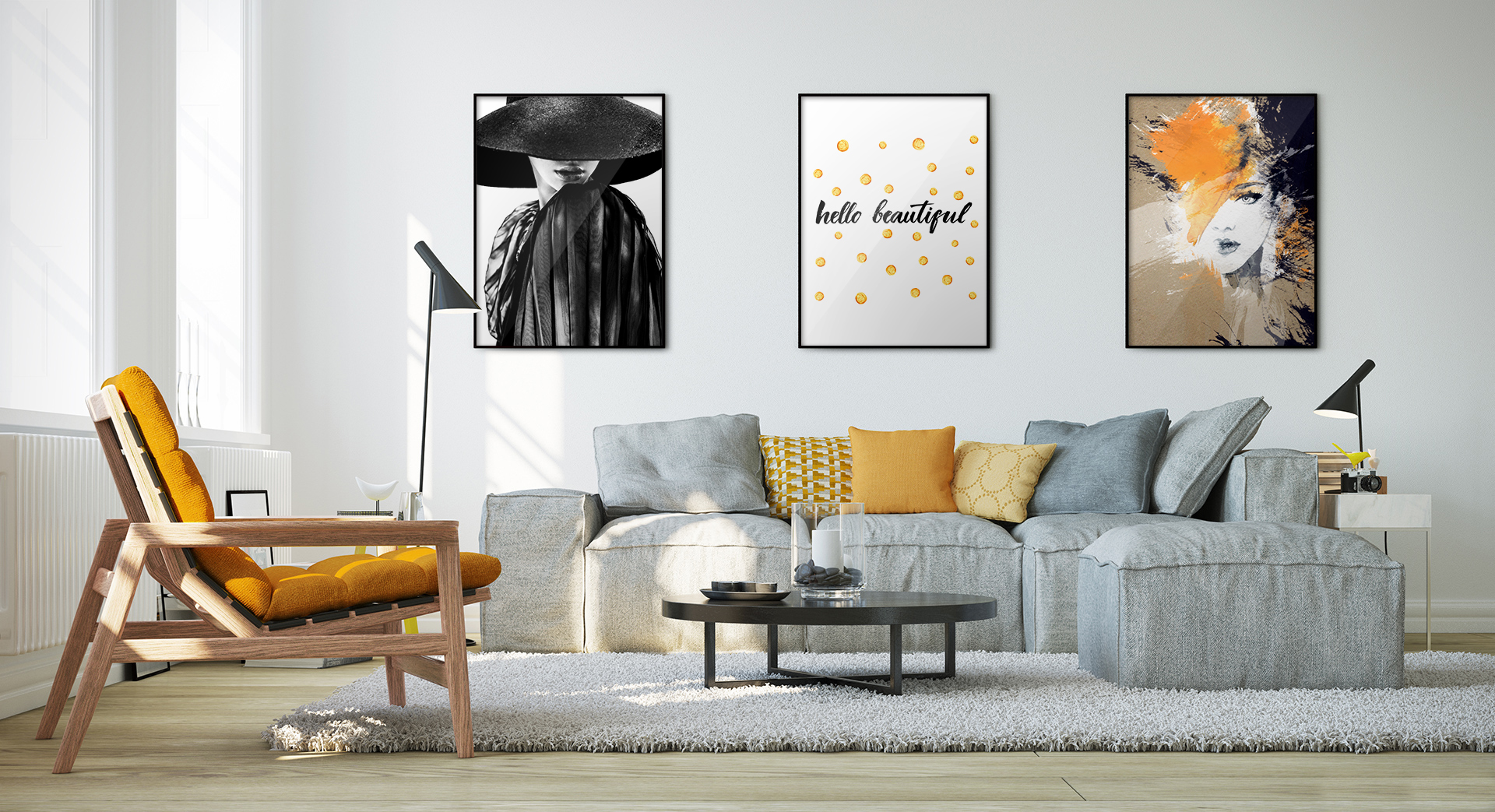 Hello Beautiful • Living room - Contemporary - People - Art & lifestyle - Posters