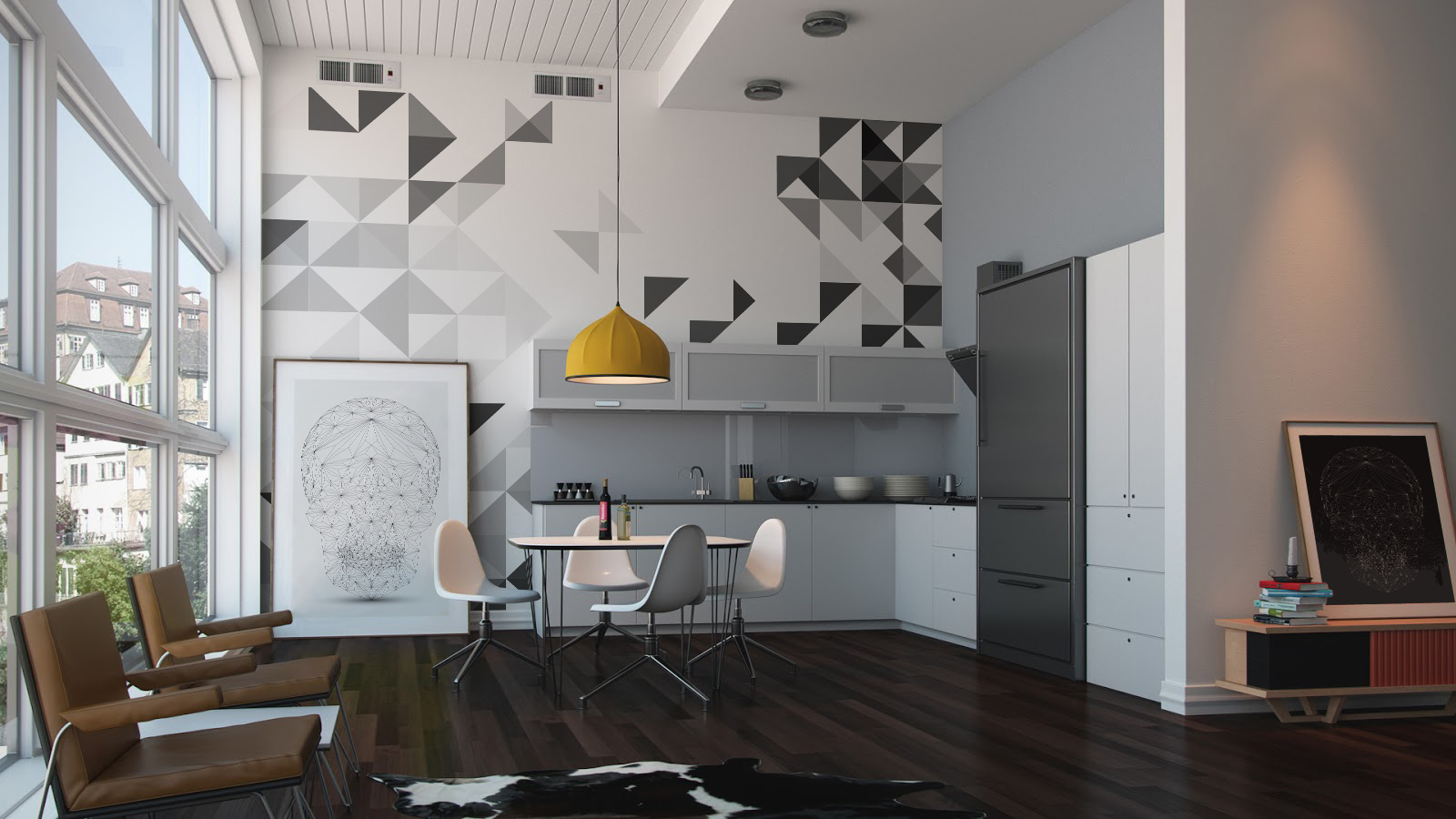 Modern Skull • Kitchen - Contemporary - Abstraction - Wall Murals - Posters
