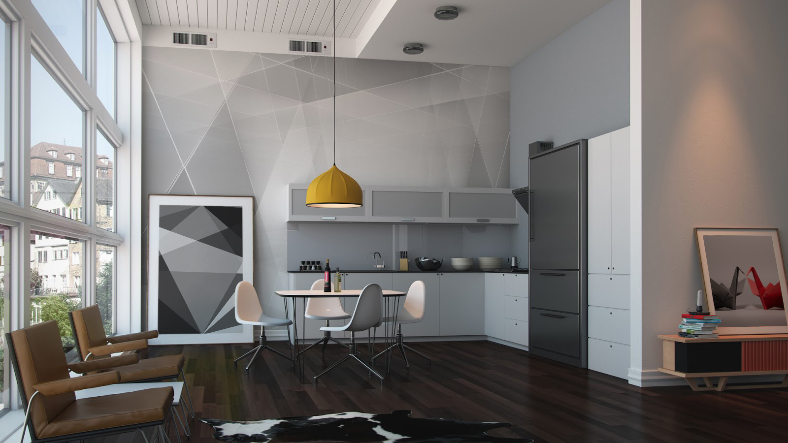 Origami • Kitchen - Contemporary - Abstraction - Wall Murals - Posters