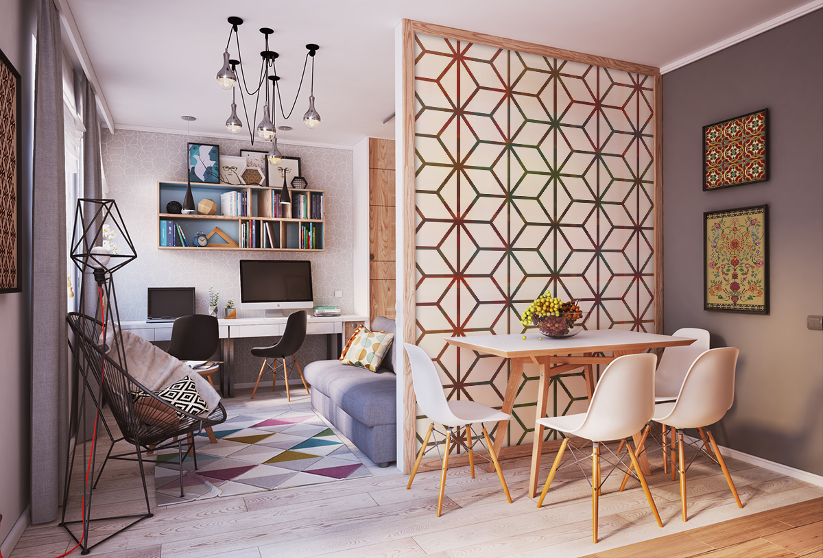 Cube it up • Dining room - Contemporary - Textures and patterns - Wall Murals - Posters