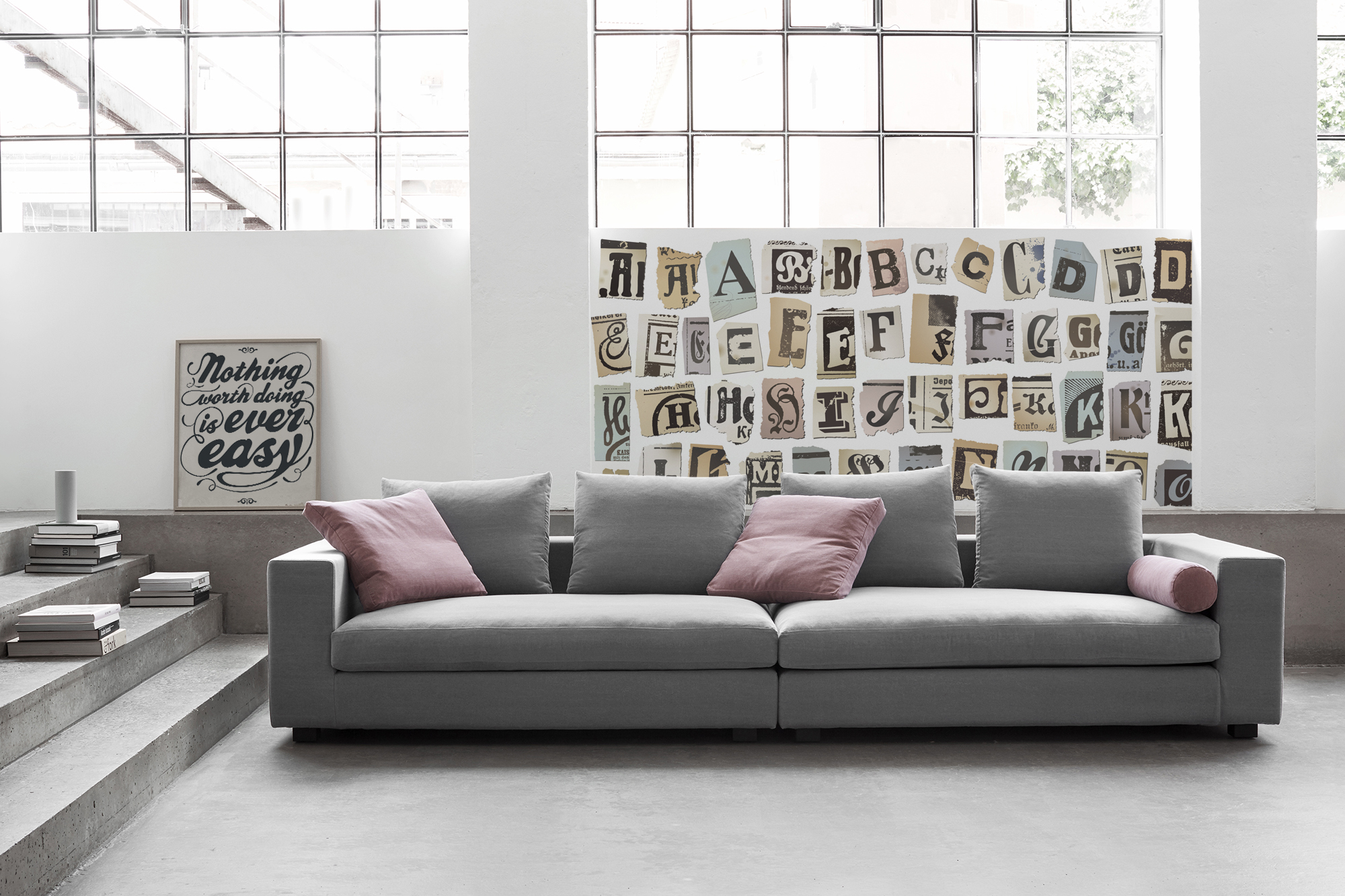 Paper Letters • Living room - Contemporary - Art & lifestyle - Wall Murals - Posters