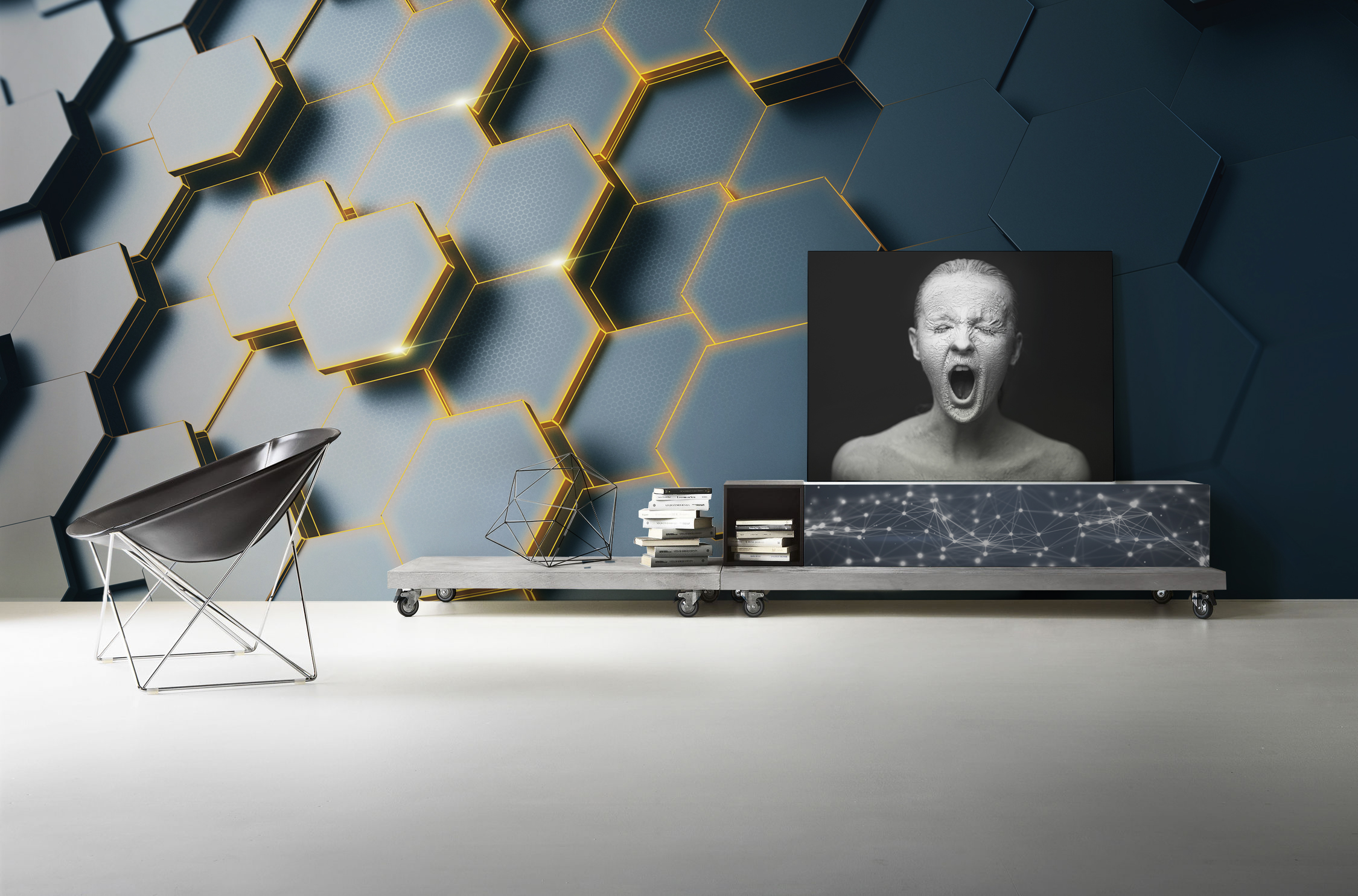 Scream • Living room - Futuristic - Wall Murals - Prints - Stickers - Abstraction - People