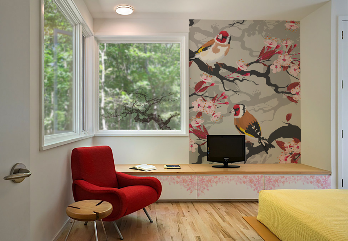 The beauty of the cherry • Japanese - Bedroom - Textures and patterns - Flowers and plants - Wall Murals - Stickers
