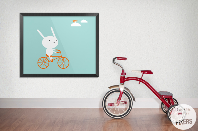 Hare on a bike • Contemporary - Kids room
