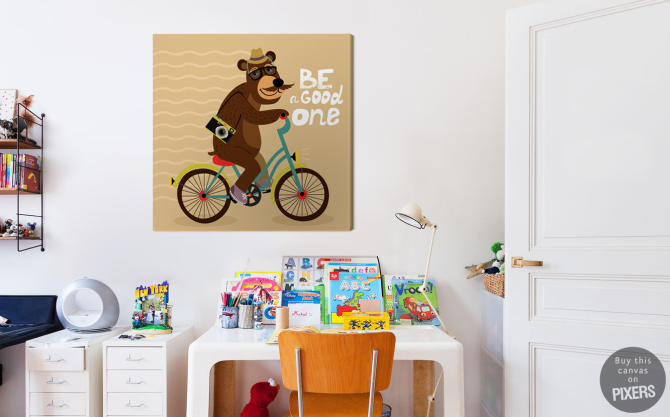 Bear on a bicycle • Contemporary - Kids room