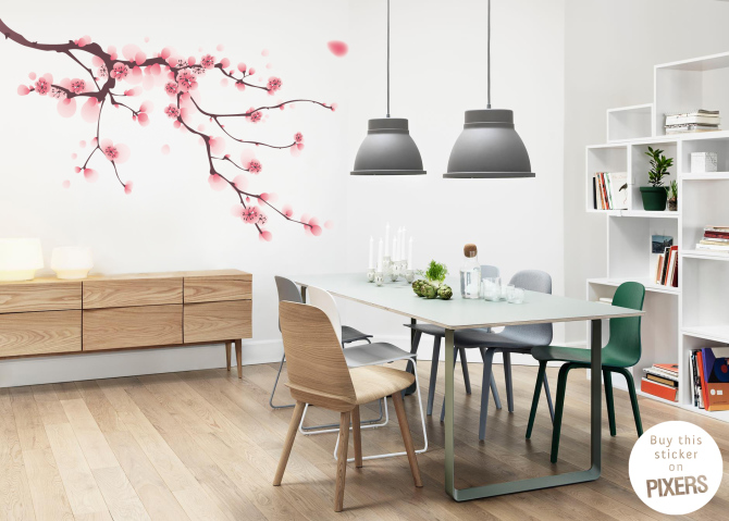 Oriental flower • Living room - Contemporary