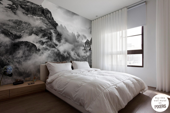 Mountains and clouds • Scandinavian - Bedroom
