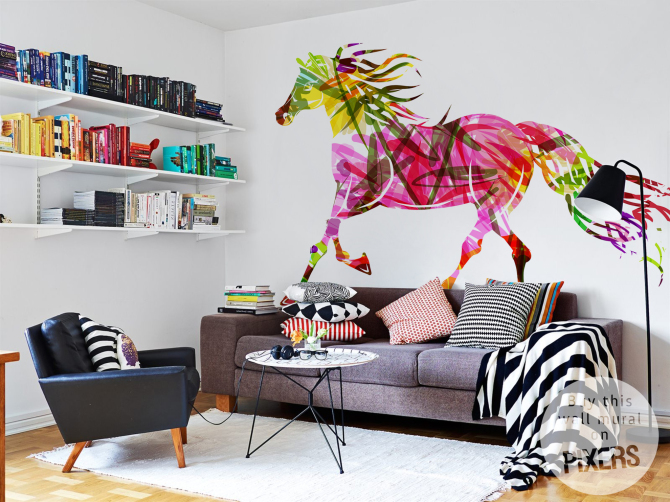 Rainbow horse • Living room - Contemporary
