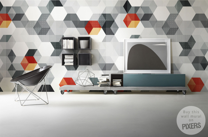 Hexagons • Futuristic - Living room