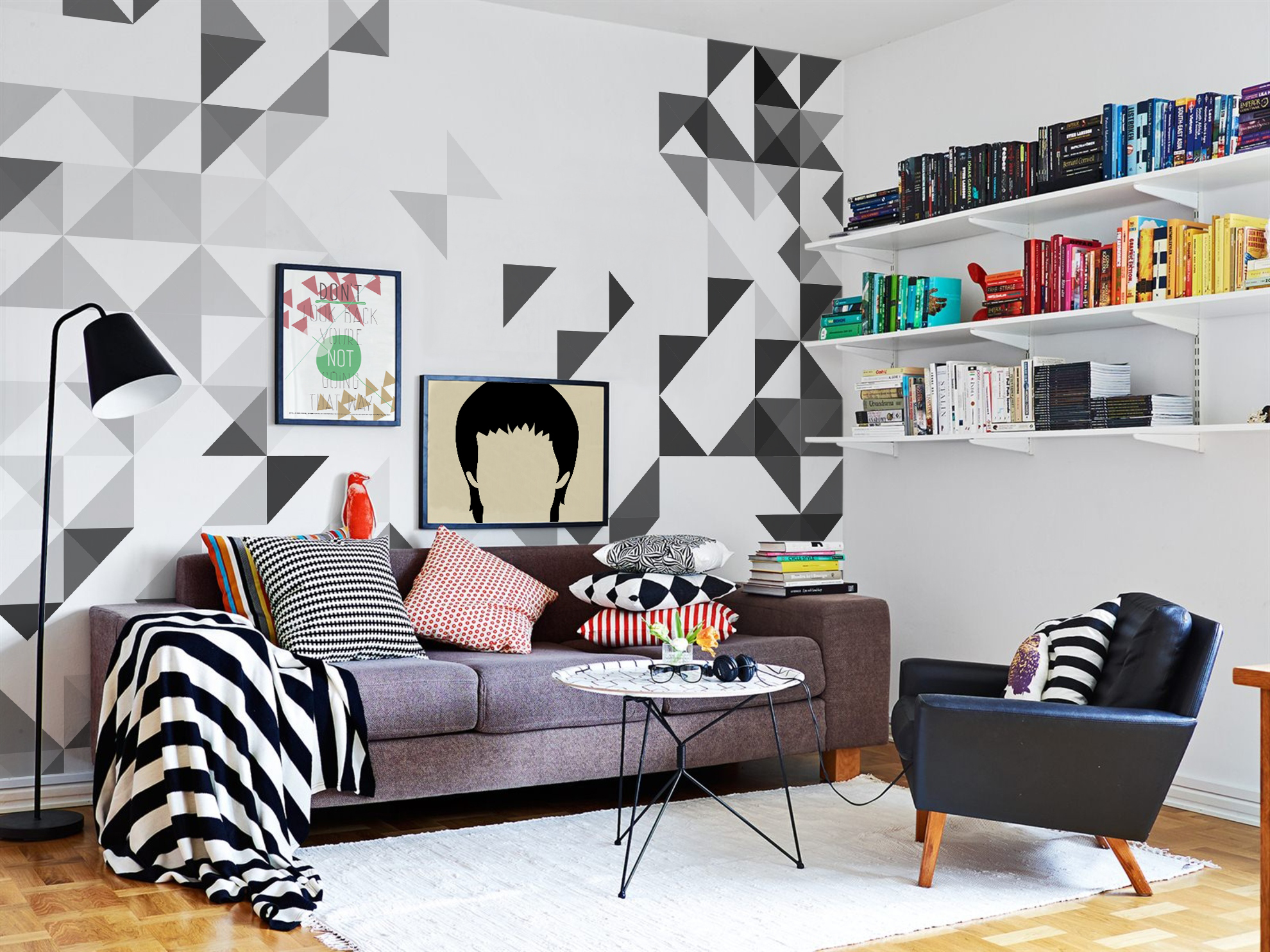 Leeward • Scandinavian - Living room - Wall Murals - Posters - Art & lifestyle - Textures and patterns - Black and white
