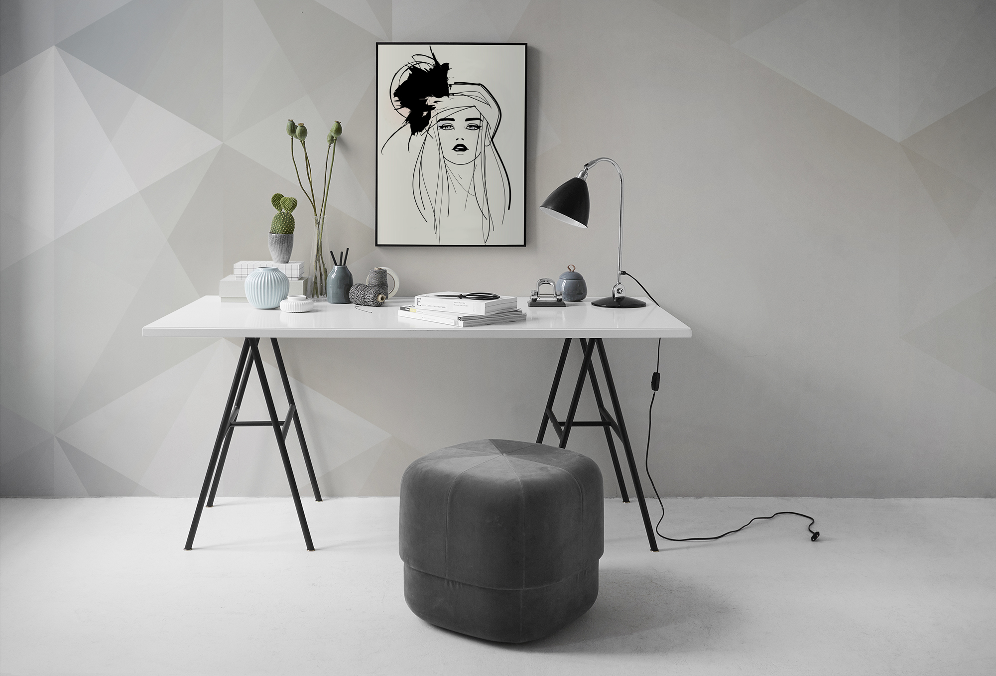 Fashion Sketch • Contemporary - Office - Wall Murals - Posters - Abstraction - People - Black and white