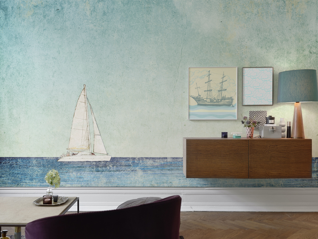 Sea View • Retro - Living room - Art & lifestyle - Wall Murals - Posters