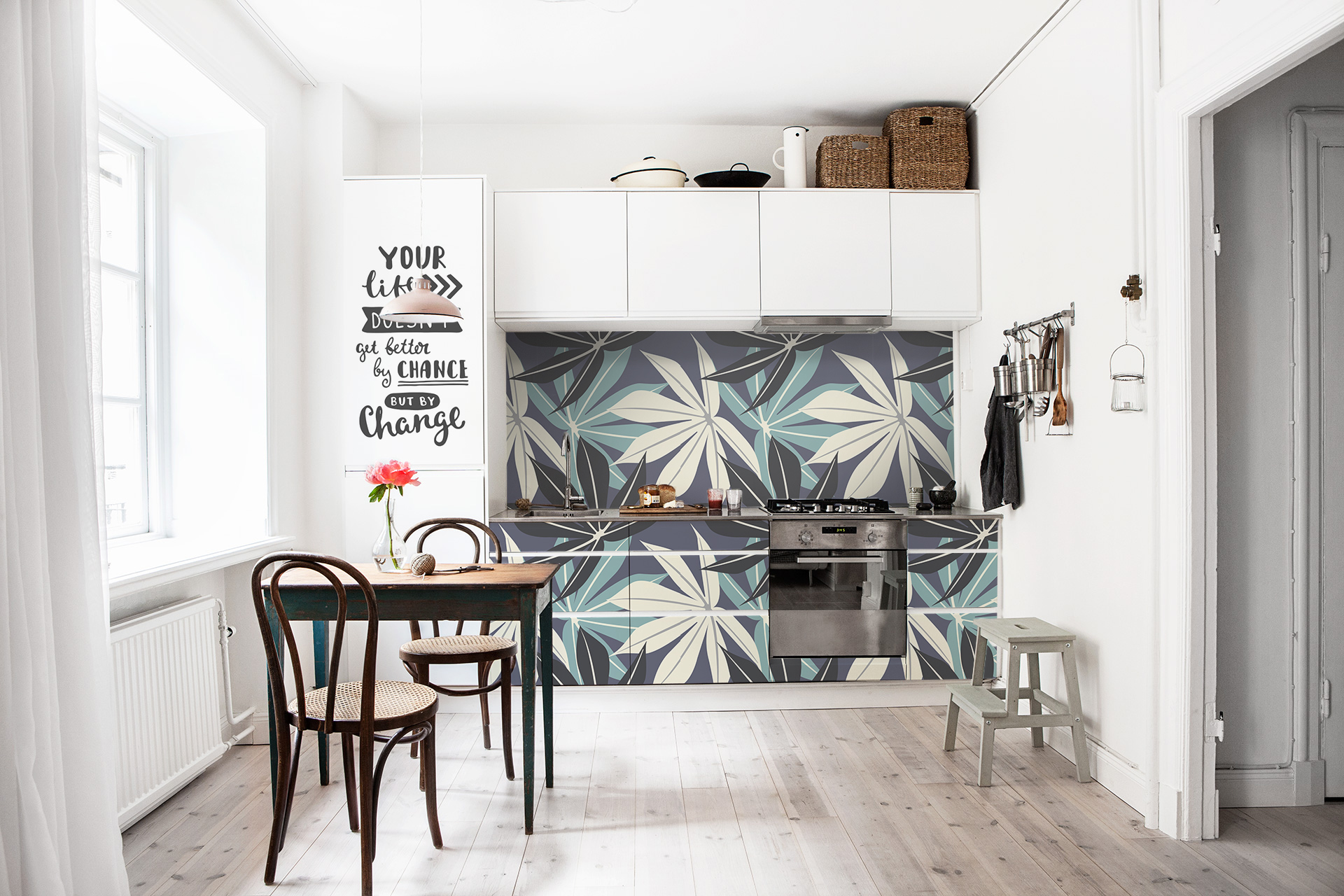 Nordic green leaves • Kitchen - Contemporary - Art & lifestyle - Flowers and plants - Stickers