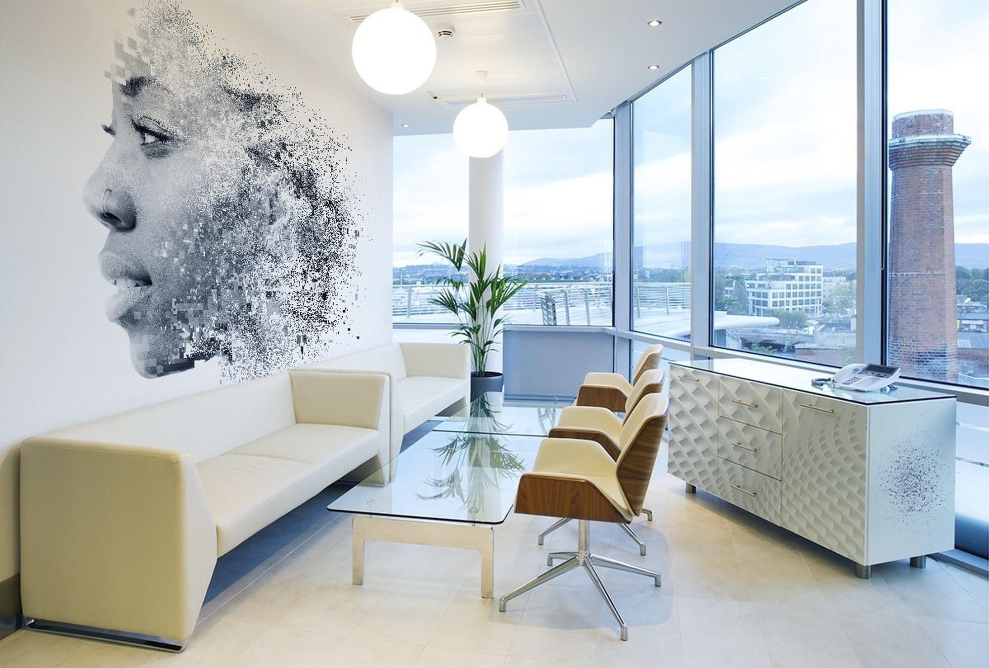 Face dispersion • Futuristic - Living room - Abstraction - People - Wall Murals - Stickers