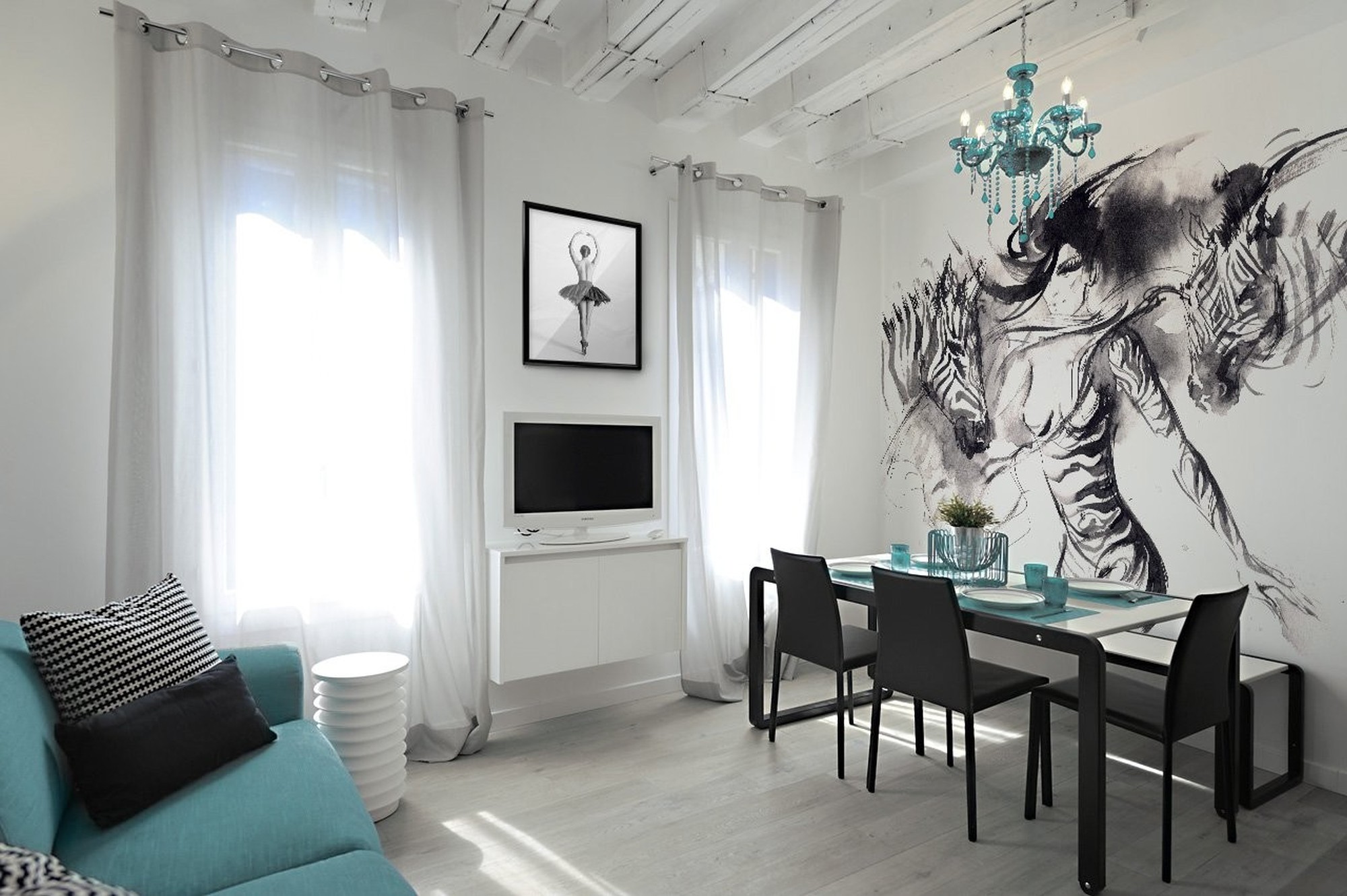 Turquoisv glamour • Glamour - Living room - People - Wall Murals - Posters