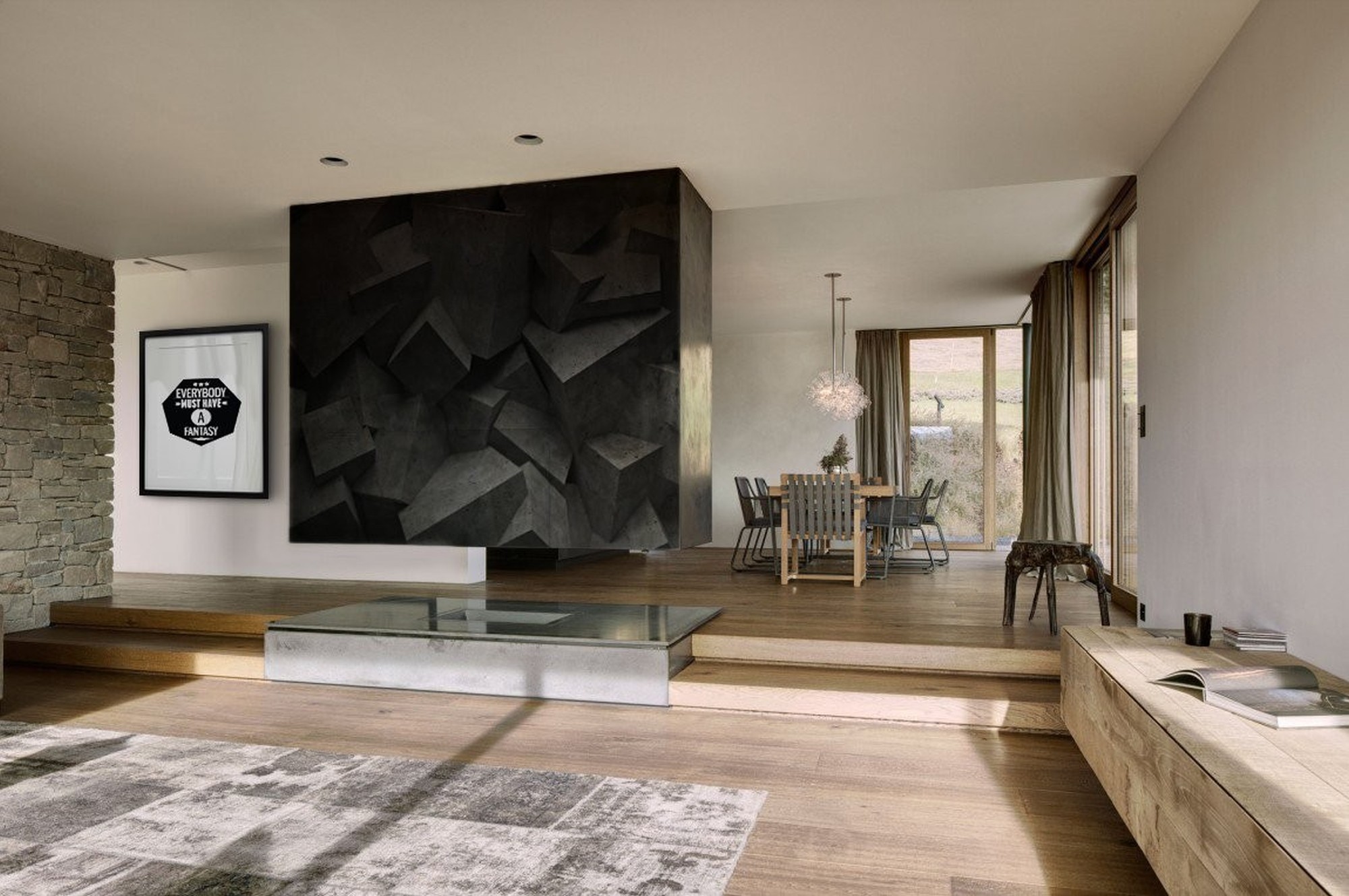 Black Stone • Living room - Contemporary - Abstraction - Art & lifestyle - Wall Murals - Posters