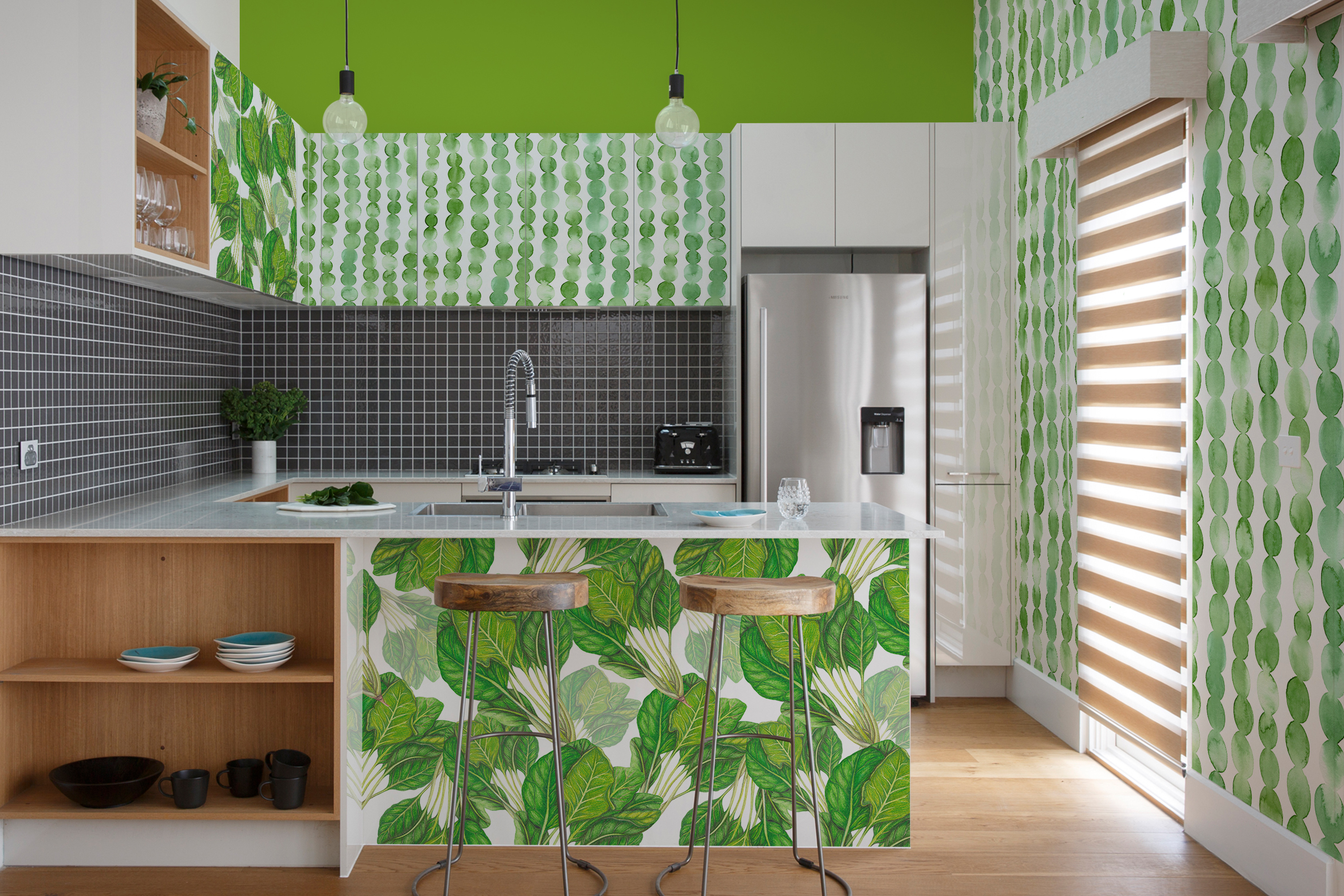 Greenery Kitchen • Kitchen - Contemporary - Flowers and plants - Wall Murals - Stickers