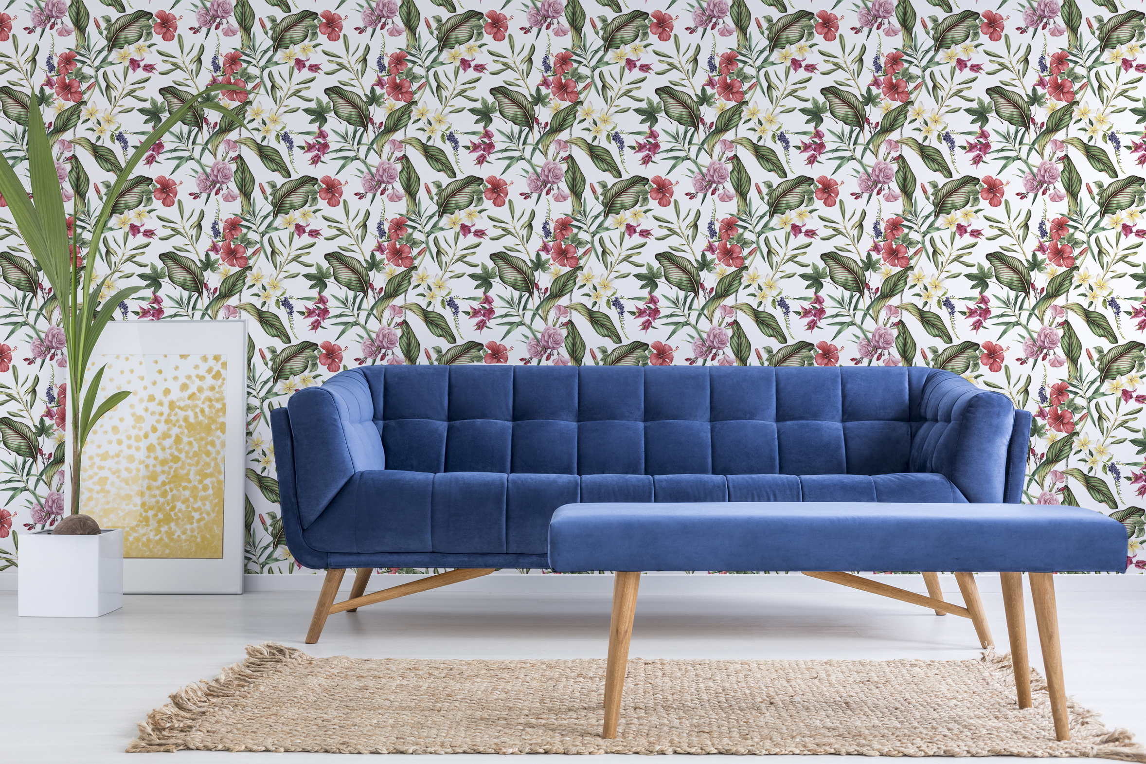 Floral motif pattern • Boho - Living room - Nature - Wall Murals