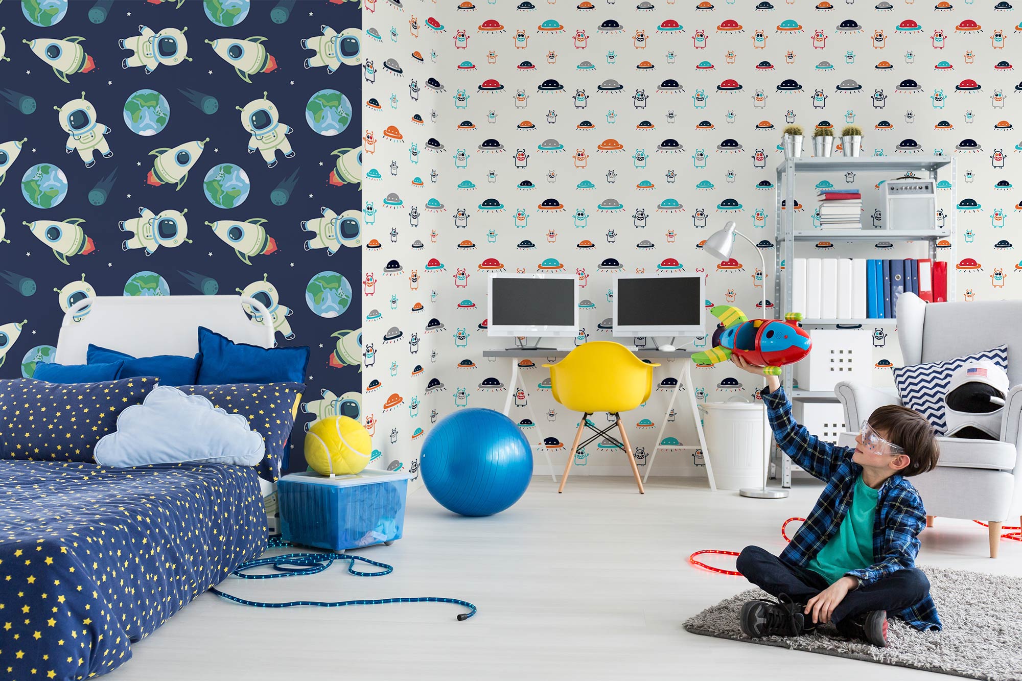 Cosmic fun • Contemporary - Abstraction - Kids room - Textures and patterns - Wall Murals