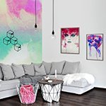 Wall Mural & Framed Canvas Prints Living Room - Watercolor stains