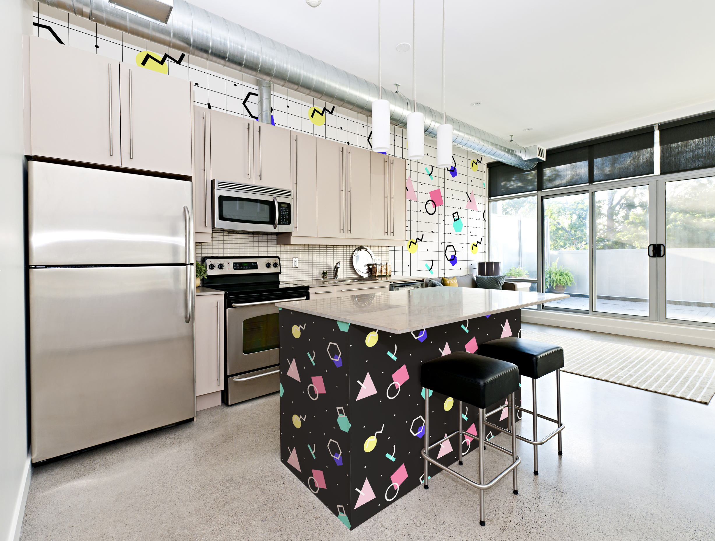 Cosmic kitchen • Kitchen - Contemporary - Abstraction - Wall Murals - Stickers