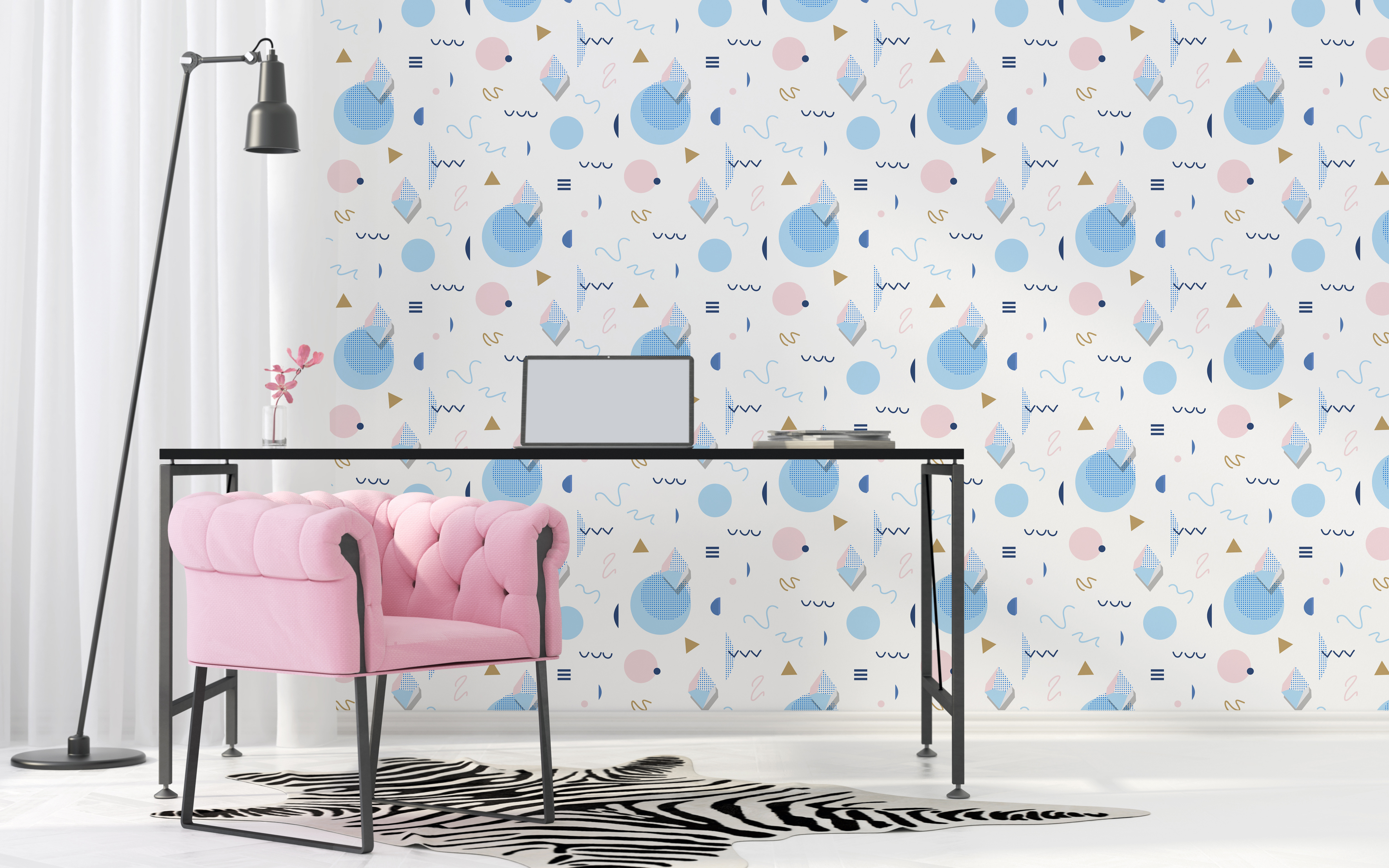 Patterned rain • Contemporary - Office - Abstraction - Wall Murals