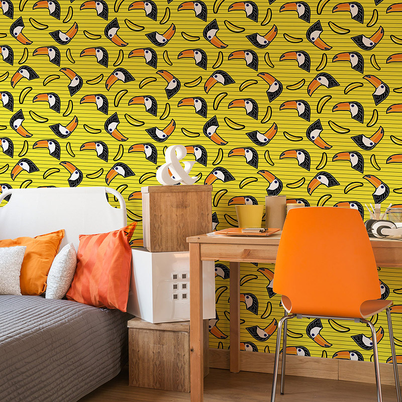 Toucan dizziness • Contemporary - Abstraction - Teenager's room - Textures and patterns - Wall Murals