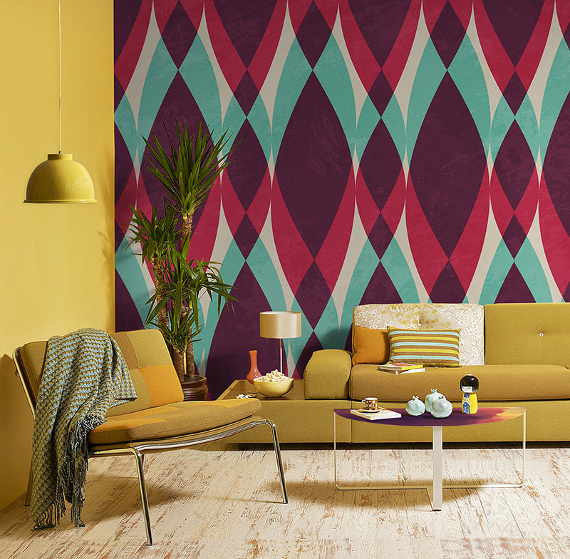 Relaxing amid warm colors • Retro - Living room