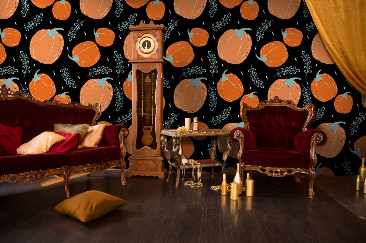 Pumpkin vertigo • Vintage - Living room - Abstraction - Wall Murals