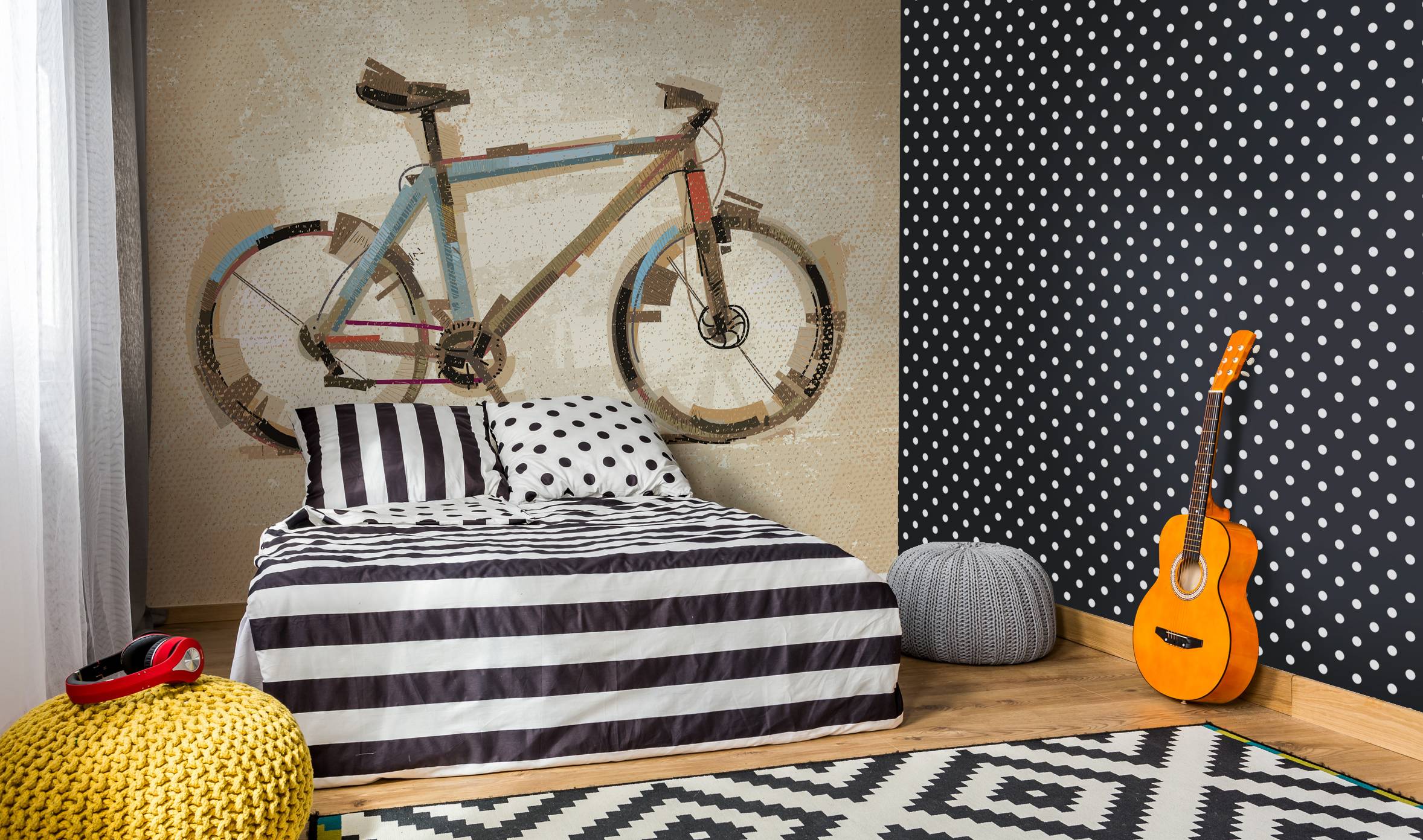 Cyclist bedroom • Bedroom - Abstraction - Teenager's room - Wall Murals