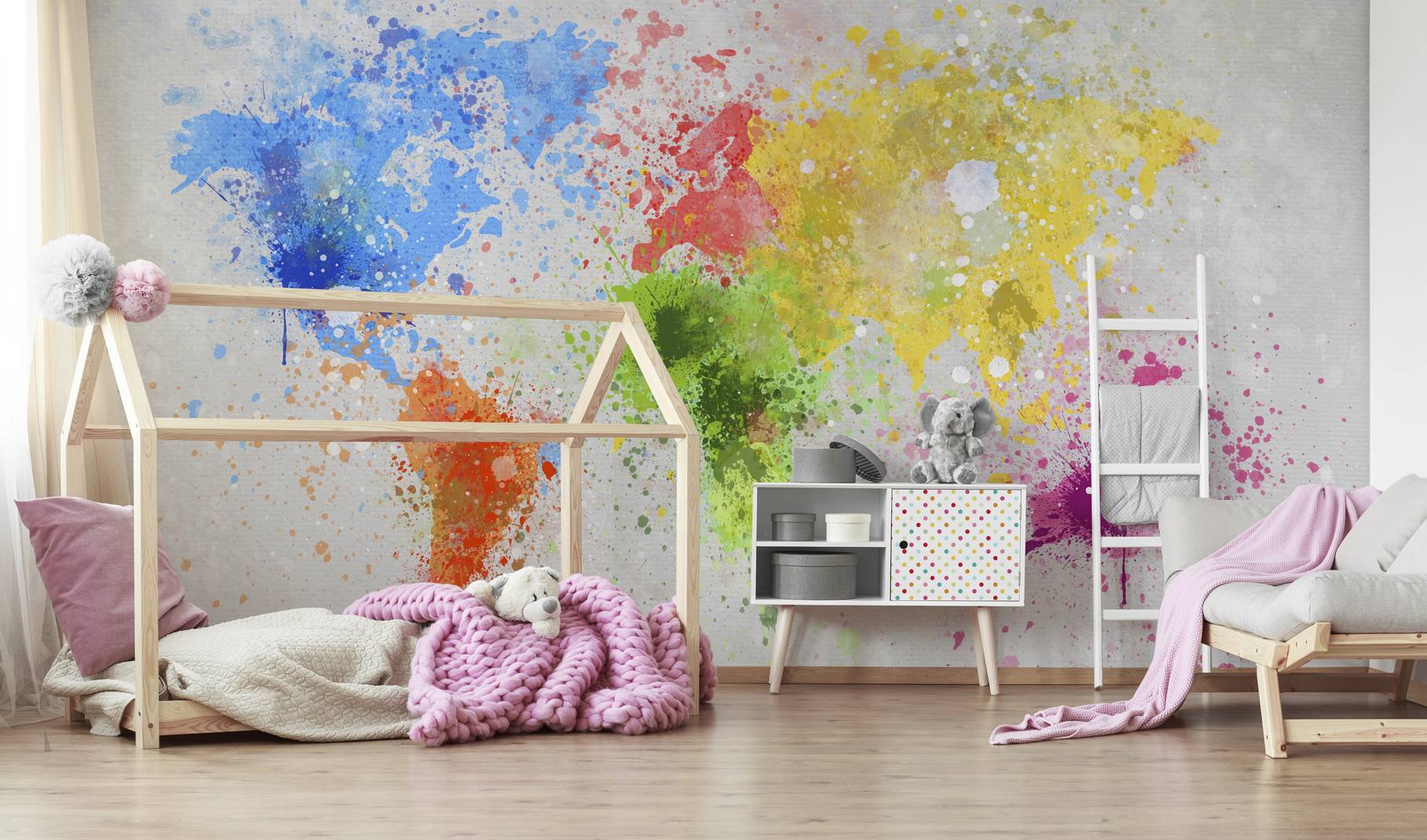 An explosion of world colors • Contemporary - Abstraction - Kids room - Wall Murals - Stickers - Maps and flags