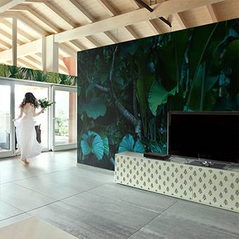 Fototapete für das Badezimmer - Im Dickicht des Grüns