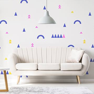Fototapete für das Wohnzimmer - Dreiecke und Bögen