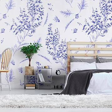 Fototapete - Lavendel auf weißem Hintergrund