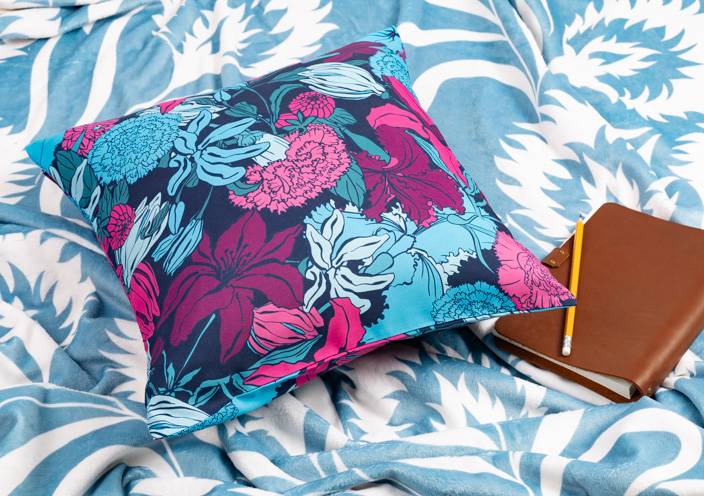 Set Di 2 Federe 40x40 Cm Con Stampa Astratta Fiume Marmo – Poliestere, Cerniera Nascosta, Lavabile