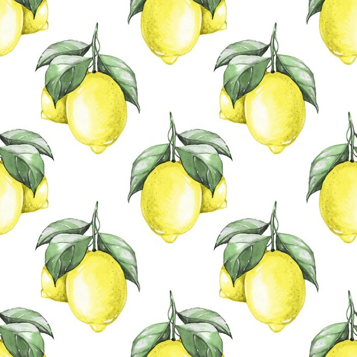 Lemons. Watercolor seamless pattern 1 Sticker • Pixers® • We live to change