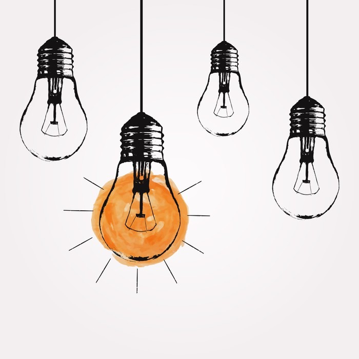 Vector Grunge Ilration With Hanging Light Bulbs And Place For Vector Grunge Ilration With Hanging Light Bulbs And Place For Text Modern Hipster Sketch Style