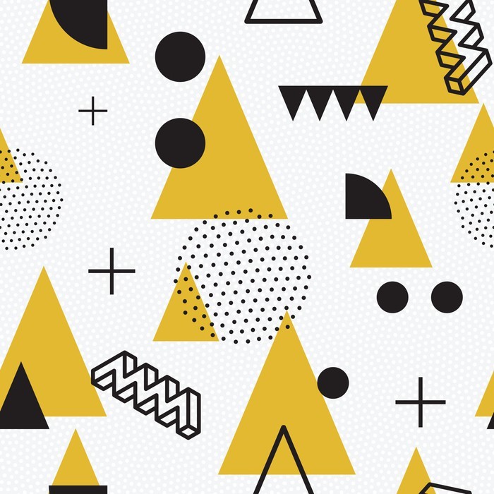 seamless abstract geometric pattern Self-Adhesive Wall Mural - 