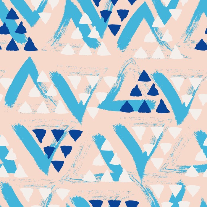 seamless hand drawn pattern Self-Adhesive Wall Mural -