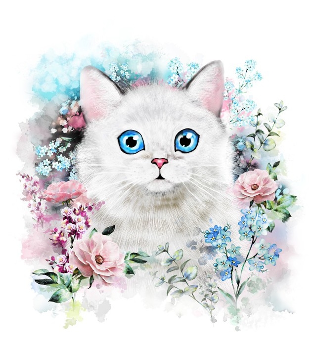 Watercolour By Cat Leopard Floral Just A Note Card