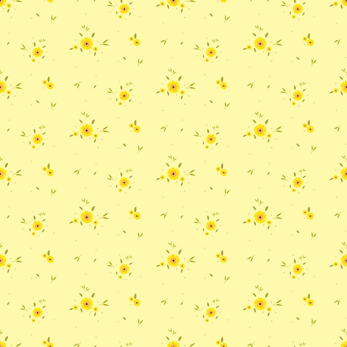 Seamless floral pattern. Background in small yellow ...