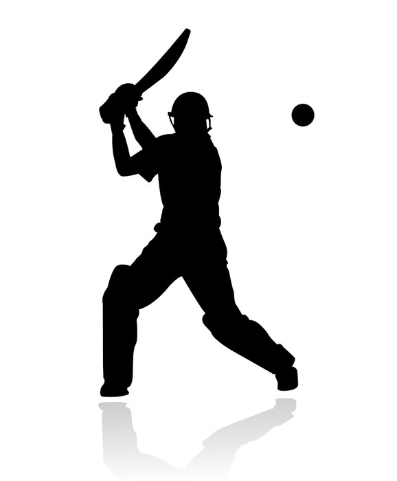 cricket player in action silhouette Wall Mural • Pixers® • We live to ...