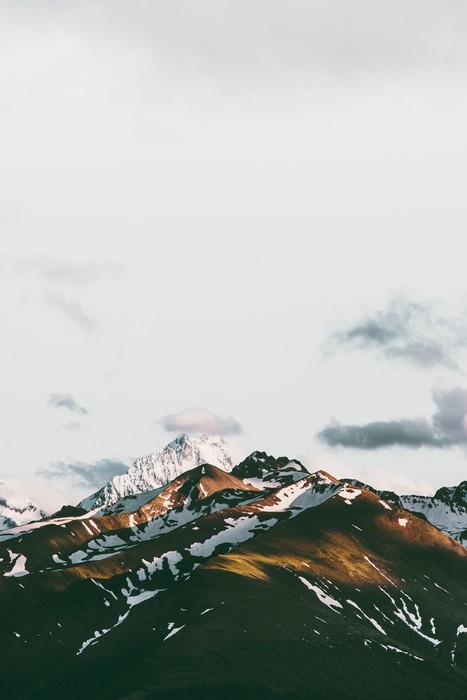 Papier peint vinyle Coucher de soleil montagnes paysage voyage paysage serein vue aérienne - Paysages