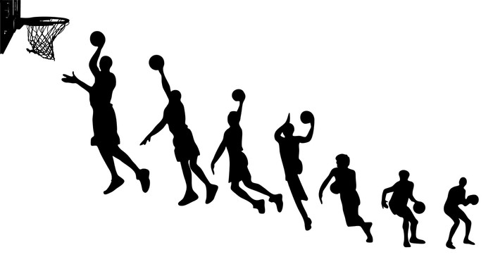 Vinilo Pixerstick Baloncesto secuencia siluetas • Pixers® - Vivimos