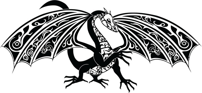 Fototapete Traditioneller Drachen in schwarz und weiß • Pixers ... Fototapete Traditioneller Drachen in schwarz und weiß • Pixers ...