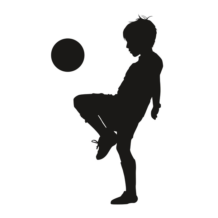 Fototapete Silhouette Junge Fußballer • Pixers® - Wir leben, um zu