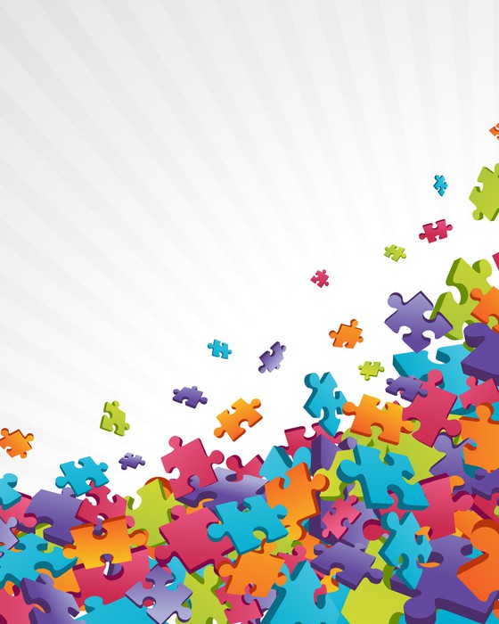 3d colorful puzzle piece vector background Wall Mural • Pixers® • We