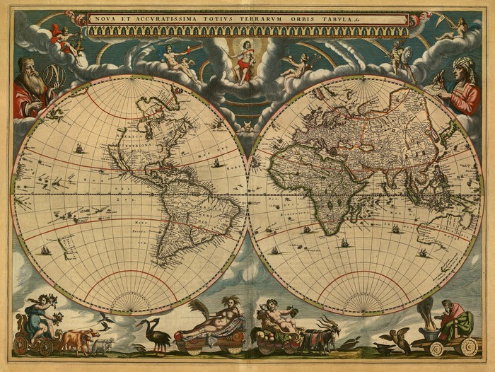 Poster, Quadro Mappa del Mondo - stile antico su Europosters