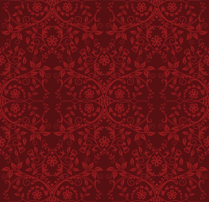 Vinilo Pixerstick Seamless papel tapiz floral rojo • Pixers® - Vivimos